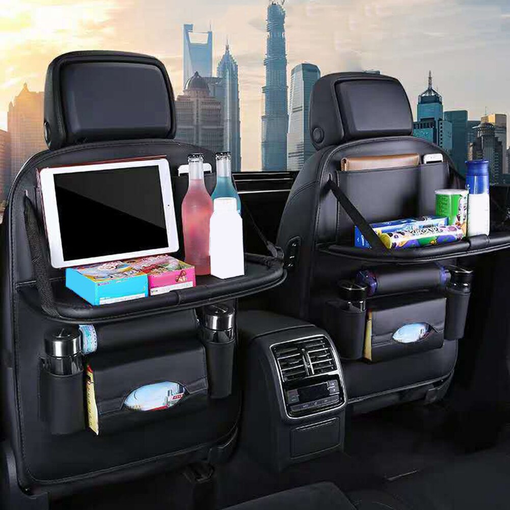 Auto Seat Cover Set Universele Multi-Pocket Seat Opknoping Opbergtas Auto Seat Cover Protector Leather Folding Houder Auto interieur
