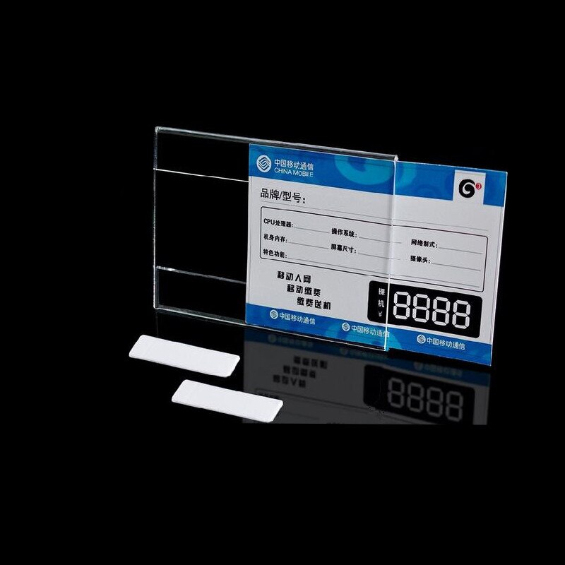 10 stk akryl flat klistremerke prislapp vegg klistremerke klistremerke plexiglass type etikett reklame navnekort