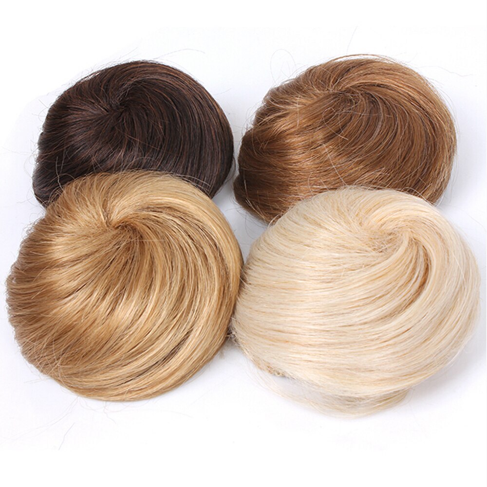 Soowee 8 farger syntetisk hår brunt blondt hår gummibånd smultring chignon hår bolle hår rullehodeplagg for kvinner