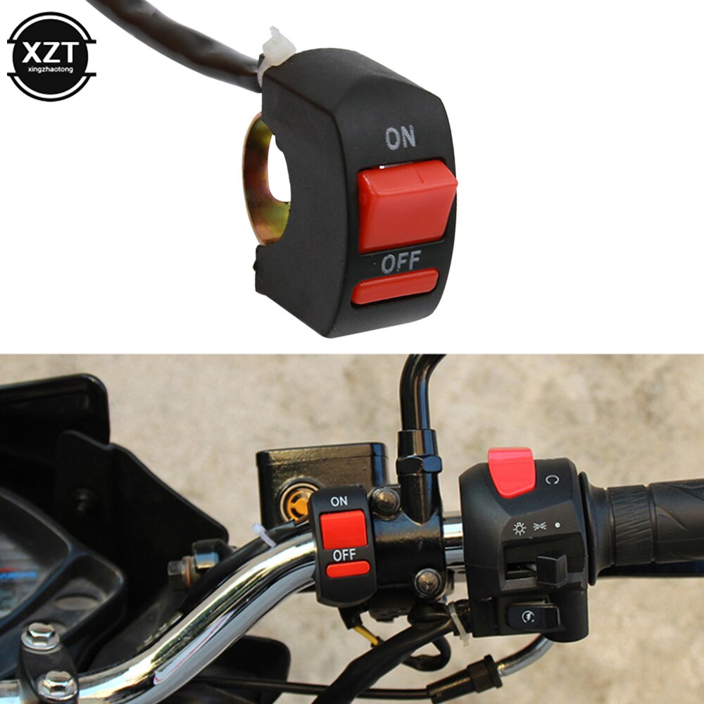 Interruttore di accensione del manubrio del motociclo universale pulsante ON OFF per Moto ATV Bike DC12V/10A nero