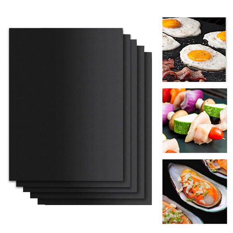 Non-stick BBQ Grill Mat 40*33cm Baking Mat Teflon Cooking Grilling Sheet Heat Resistance Easily Cleaned Kitchen For Party