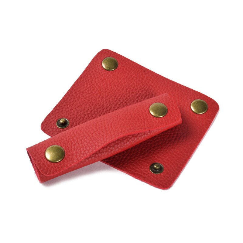 1PC Gepäck Griff Schutz PU Leder Anti-Gurt Leder Pad Reise Gepäck Tasche Gurt Abdeckung Tasche Zubehör: rot-1pc