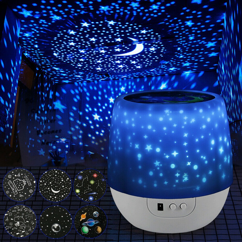 LED Rotating Starry Sky Night Light Projector Dream Bedroom Sleeping Light Decorative Table Lamp Birthday For Kid