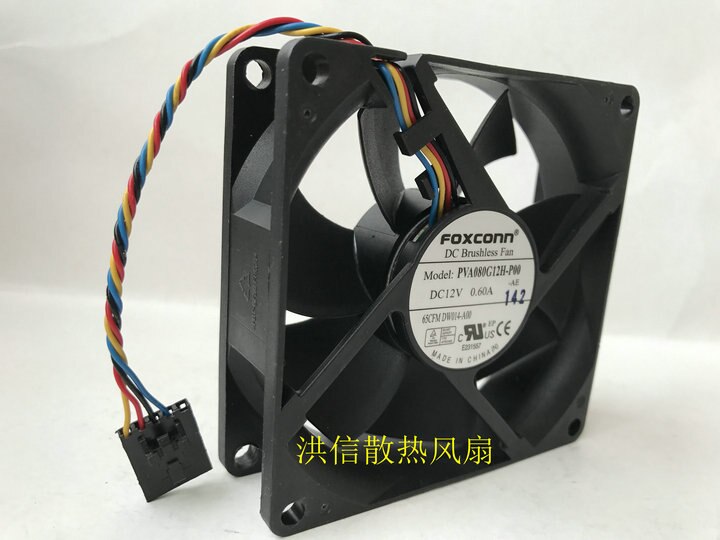 Originele Voor Foxconn 8025 PVA080G12H-P00 12V 0.60A 4-Draad Voor Dell Server Fan