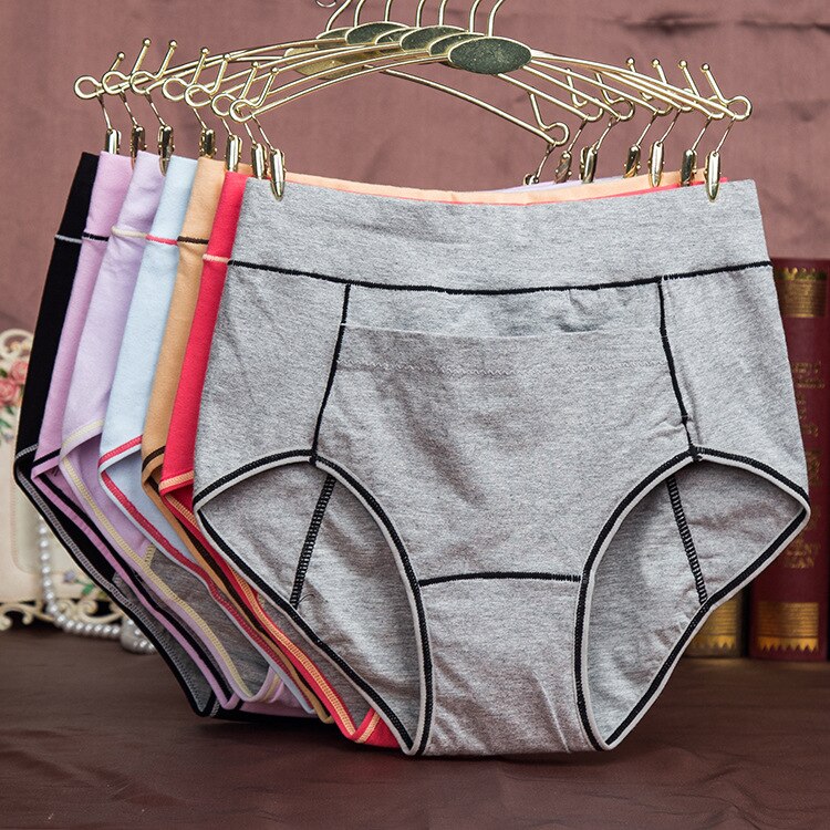 Mutandine a vita alta 5 pezzi con pantaloni fisiologici sanitari in cotone a tenuta stagna tascabili per biancheria intima per ragazze: randomly mixed
