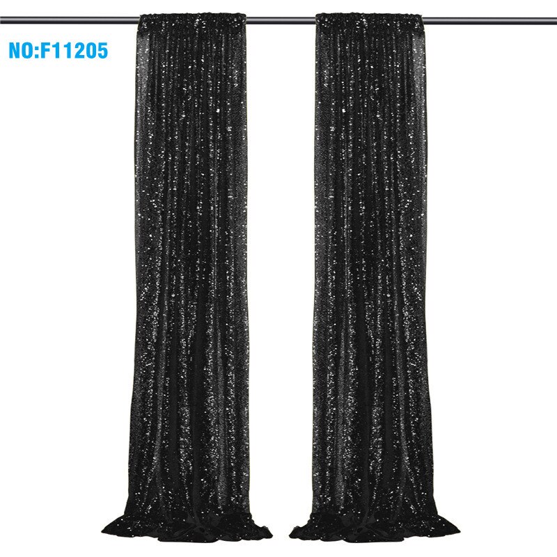 Fundo de fotografia 2 pçs 2x8ft sequin pano de fundo ouro sequin pano de fundo ouro sequin pano de fundo cortina 2 lantejoulas pano de fundo: 2ftX8ft X2 piece / F11205 black