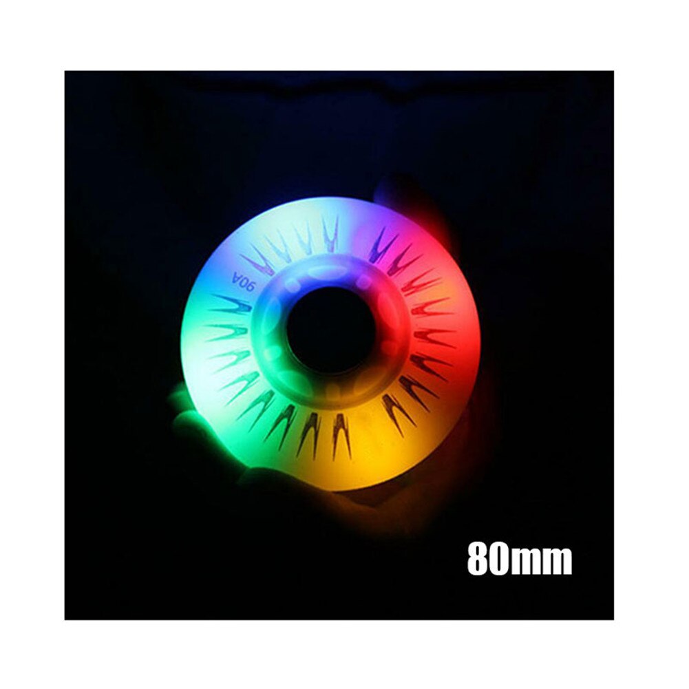 Roues de patins à roulettes coulissantes 90A, éclairage LED, accessoires colorés, 68/72/76/80MM, 4 pièces,rollers patins 4 roues: Multicolour  80mm