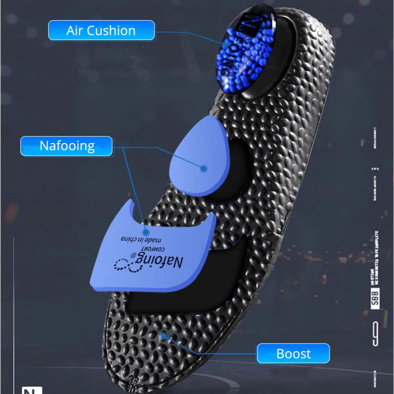 1Pair White Soft-soled Sports Insoles for Men Shock-absorbing Breathable PU air cushion sports insoles Soft Comfort Shoes Pads