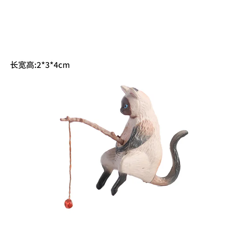 Fuuny-decoración creativa para acuario, accesorios pequeños para acuario de gato de pesca, adorno de paisajismo, accesorios para pecera Diy: Gris