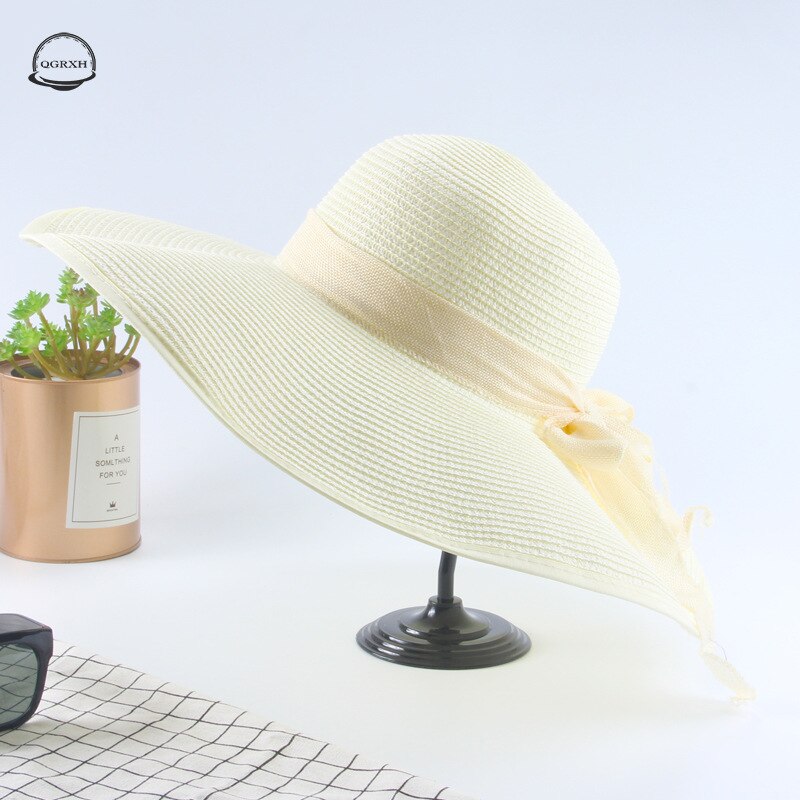 printemps été chapeau de paille femmes tempérament nœud papillon grand bord soleil chapeau Panama Style extérieur plage parasol chapeau de soleil