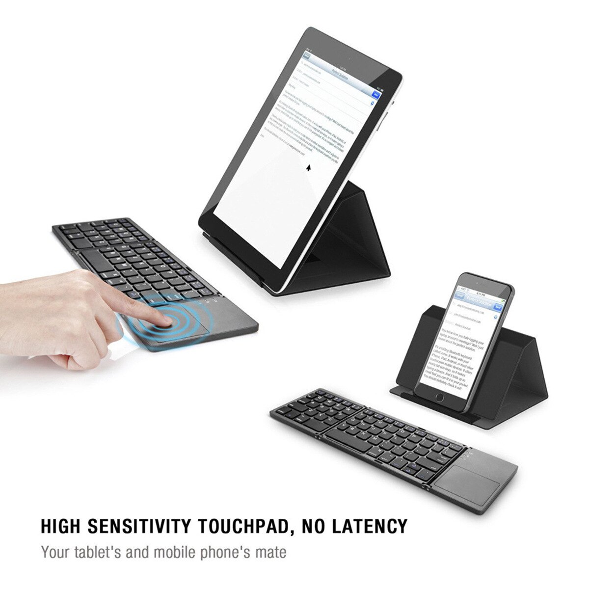 Folding touch bluetooth keyboard three-fold ultra-thin bluetooth keyboard IPad tablet keyboard