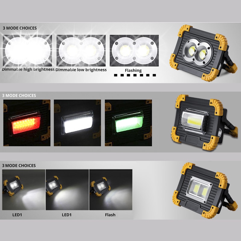Batería portátil Spotlig 18650 con linterna LED recargable como banco de energía equipo de Camping para lámpara de Camping linterna al aire libre