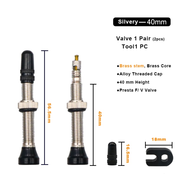 2 Stuks 40/60 Mm Fiets Vacuüm Luchtventiel Duurzaam Legering Stuurpen Messing Kern F/V Presta Mtb Tubeless Band Nozzle Cap Fietsen Onderdelen: WHITE