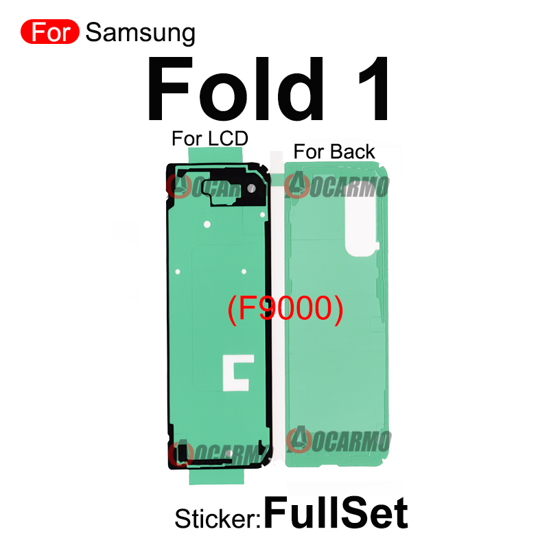 Para Samsung Galaxy Fold 1/Z Fold2/Z Fold3 Z Flip 5g F7000 F7070 F9000 F9160 F926 pegatina frontal LCD contraportada pegamento adhesivo: Rojo
