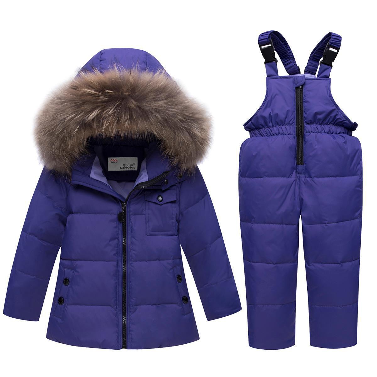 nueva chaqueta de plumón para niños ropa de invierno para bebés conjunto de chaqueta de plumón para bebés y niñas ropa de invierno overoles abrigo infantil: purple / 4 años