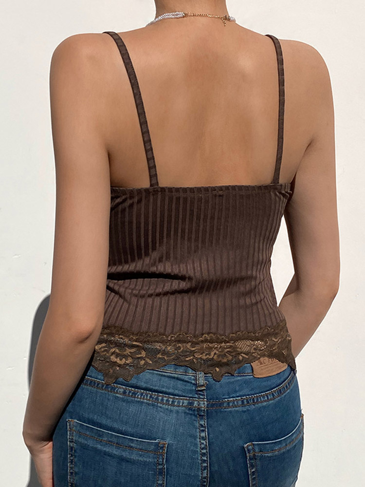 Gotisk enkel bodycon-kjole for kvinner grunge punk svart avslappet blondekant crop tops ribbet ryggløs alternative klær sommer