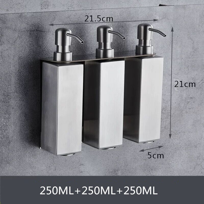 LIUYUE Soap Lotion Dispensers Black Stainless Steel Bathroom Accessories Square Bottle For Kitchen Sink Soap Lotion Dispenser