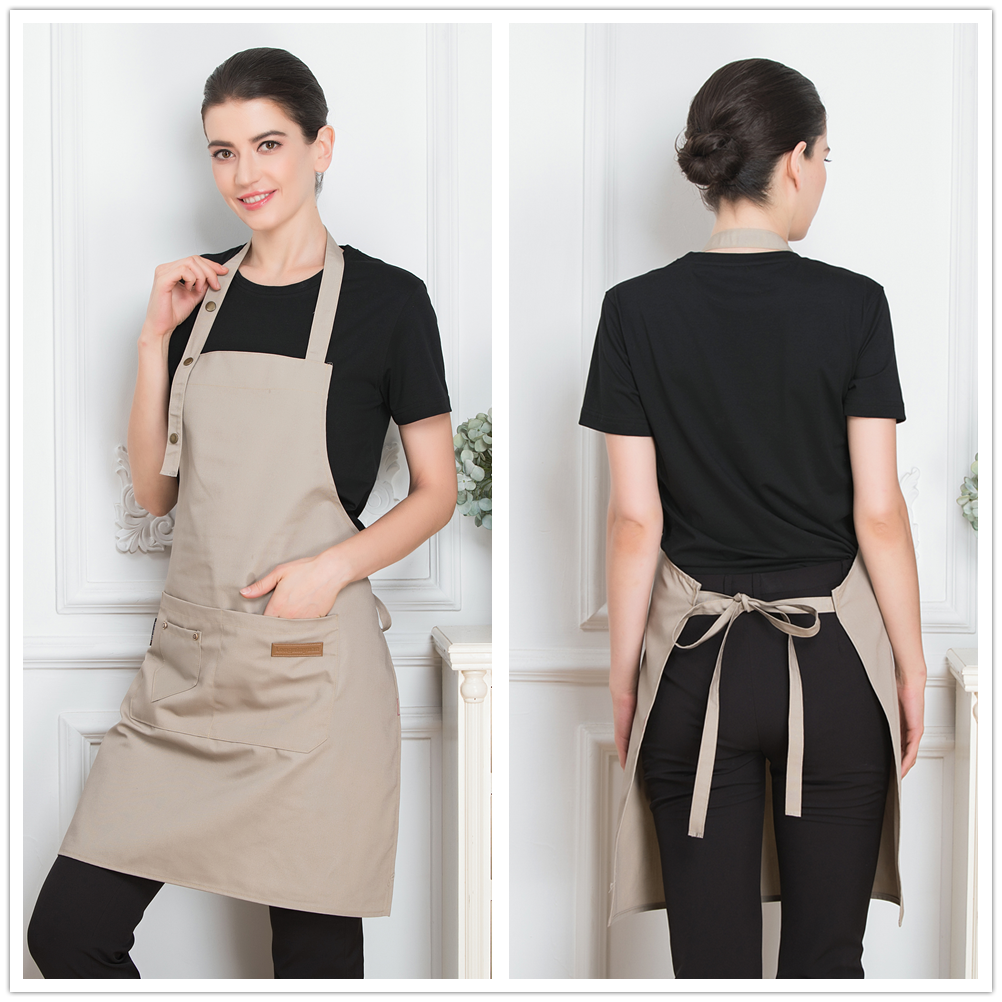 Delantal ajustable con cuello colgante para Chef de restaurante, bata para hombre y mujer, uniforme de cocina para el hogar, delantal de trabajo para camarero