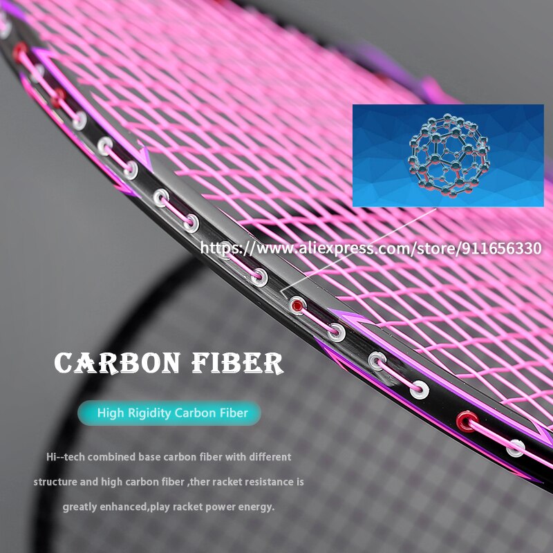 Professionele 100% Full Carbon Fiber Badminton Rackets Snaren Ultra Licht 6U 73G G5 Racket Met Zakken Speed Sport Volwassen