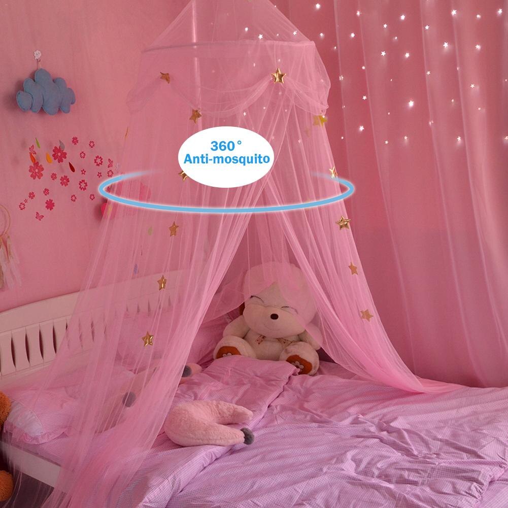 Star Dromerige Kinderen Opknoping Kant Klamboe Luifel Gordijn Vlinder Prinses Wind Koepel Klamboe Opknoping Top Tent Scherm: Red
