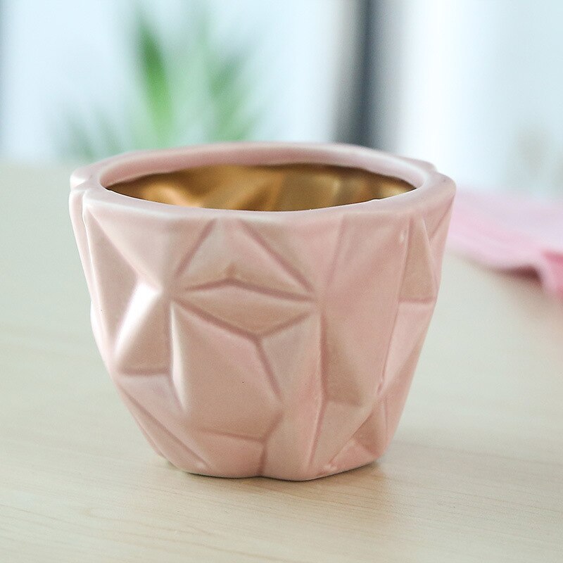 Thuis keramische bloempot decoratie bureaublad driedelig pak vetplanten bloempot kleine bloempot keramische vaas potten: S