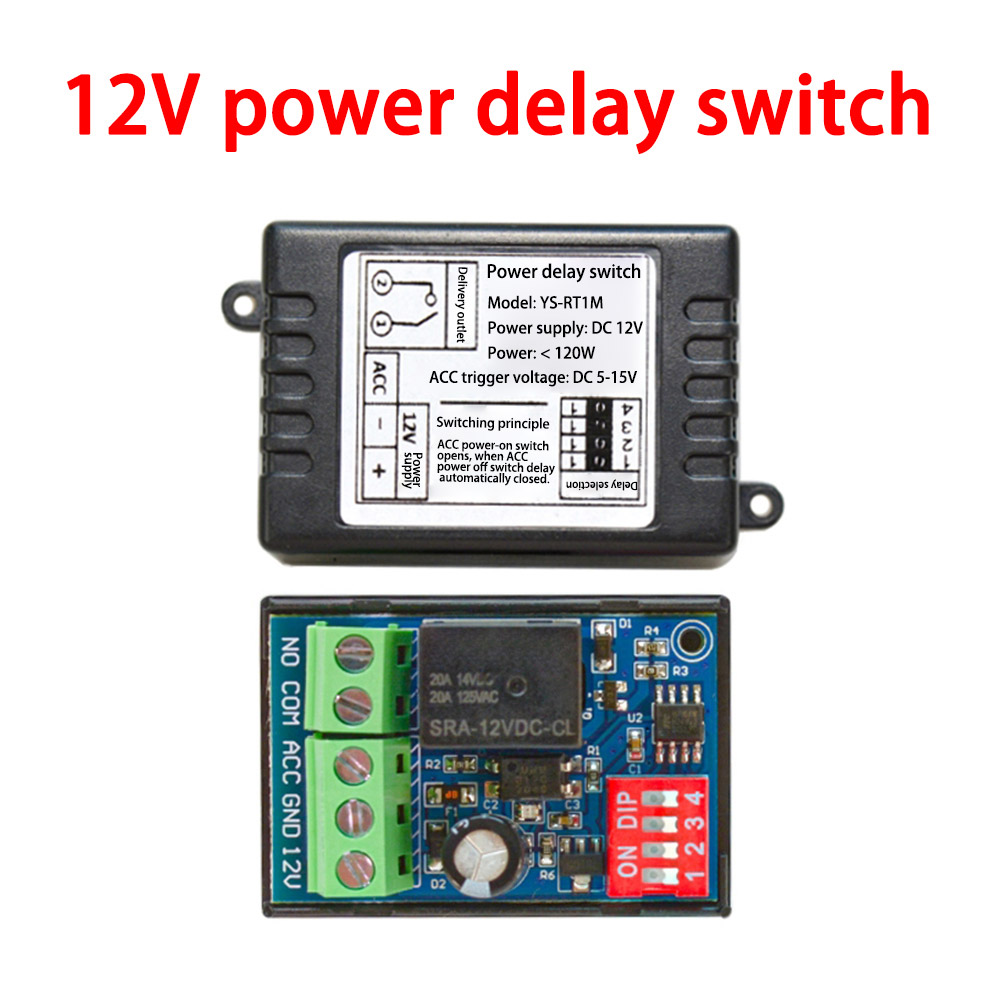 12V Timer Relay On-Off Automotive Digital Delay Relay Electric Delay Timer Switch Cycle Time Delay Module With Casing: Bundle5