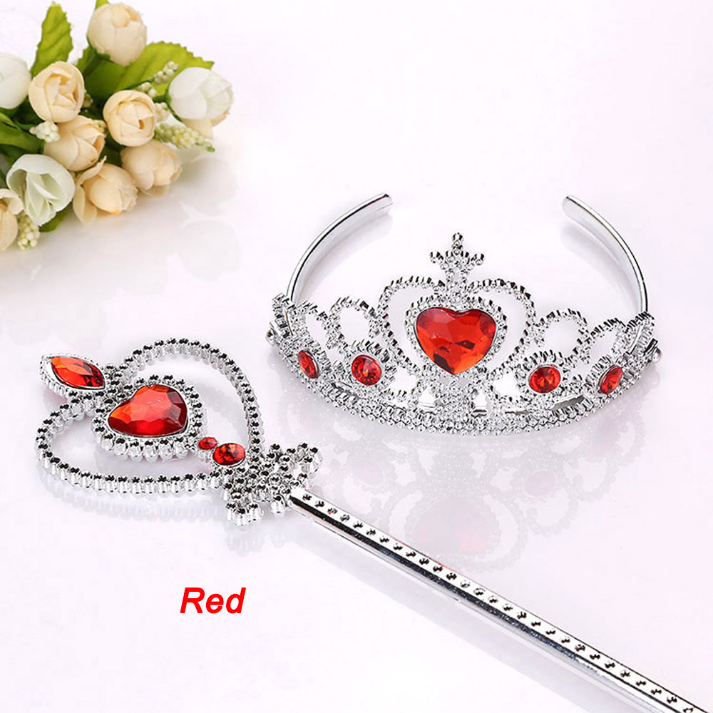 Meisjes Schoonheid Prinses Hoofddeksels Accessoires Meisjes Tiara Kids Sieraden Tiara + Toverstokjes Kerstcadeau Festival Meisjes 2 Stuks