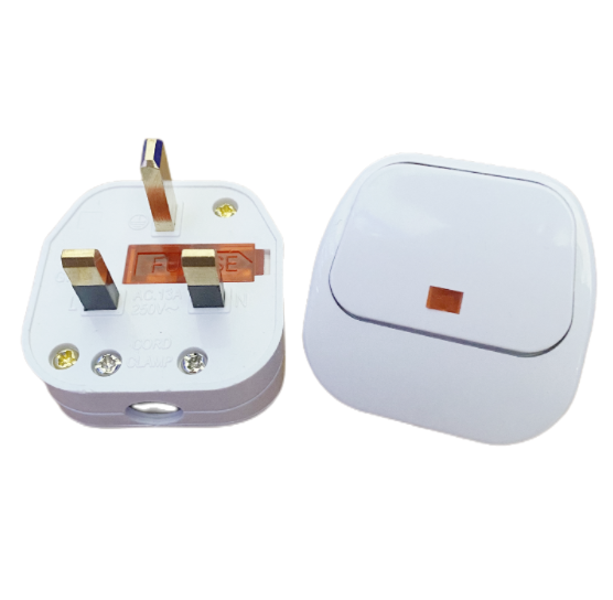 Adaptador de enchufe UE/EE. UU./AU/Reino Unido, tomas de repuesto macho 2.5A/16A, conector eléctrico Schuko recargable para Cable de extensión de alimentación: Blue