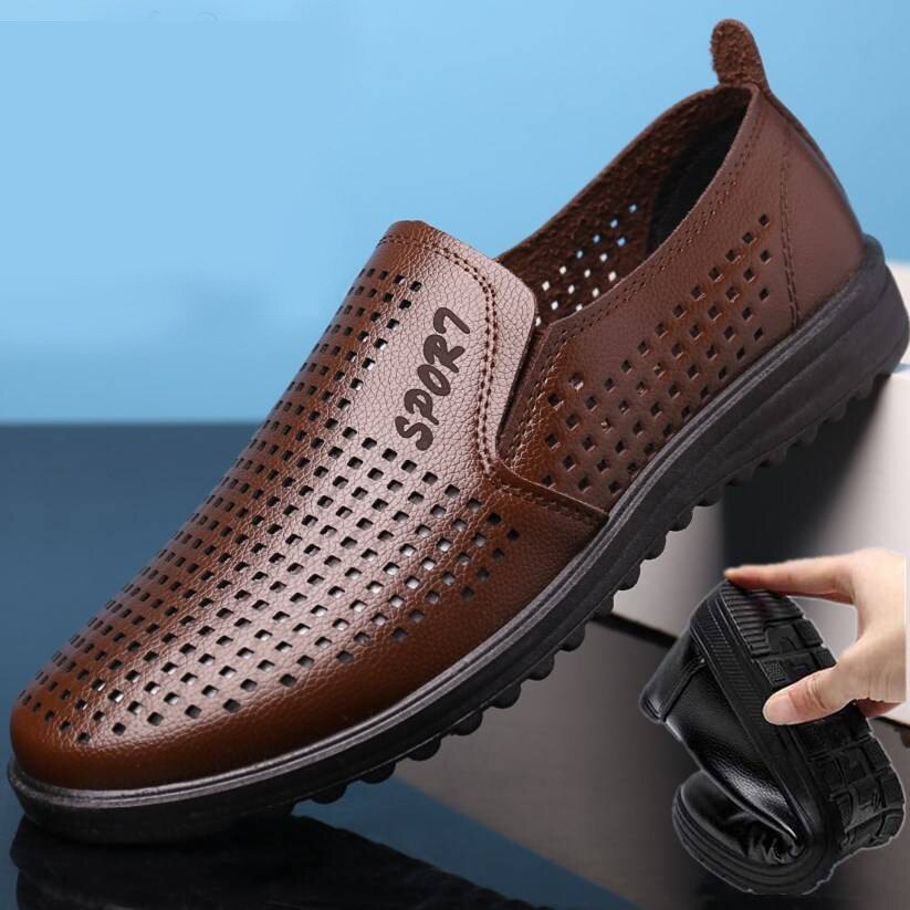 Herre business casual cool sko åndbar blød bund england herre loafers kjole sko herre casual naturlig læder loafers: 2 / 6.5