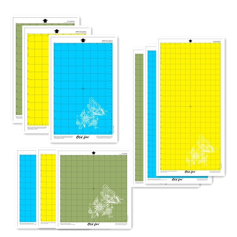 3pcs Color Replacement Cutting Mat Adhesive&Sticky Non-Slip Flexible Gridded for Silhouette Cameo Cricut Die Cutting Machine