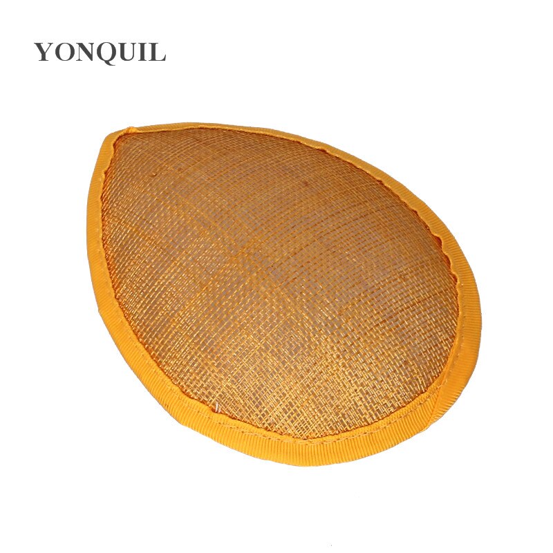 green 13CM teardrop sinamay fascinator base DIY millinery base cocktail hats handwork material party hair accessories 17 colors: Yellow