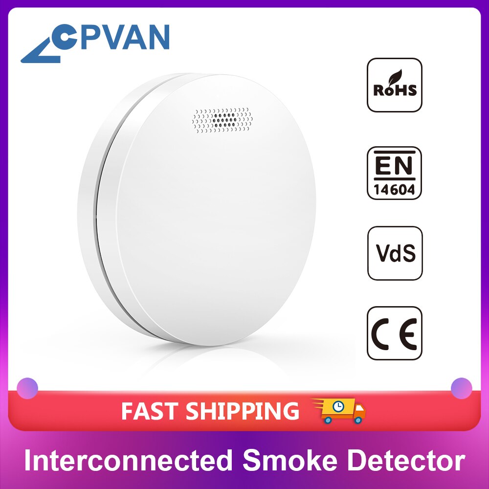 CPVAN Smoke Detector Standalone Rauchmelder Home Security Photoelectric Fire Alarm Sensor With Battery