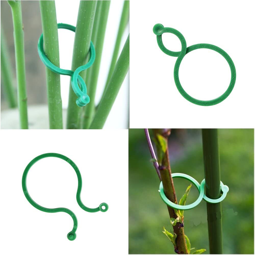 6 Pack Plant Support Stakes Garden Single Stem Plant Cage Support Rings with 12Pcs Clips for Garden Plants(45cm Long)