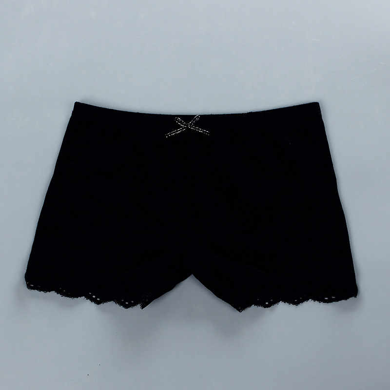 5 pz/lotto ragazze estate pizzo intimo pantaloncini di sicurezza cotone traspirante pantaloni corti adolescente abbigliamento per bambini: black