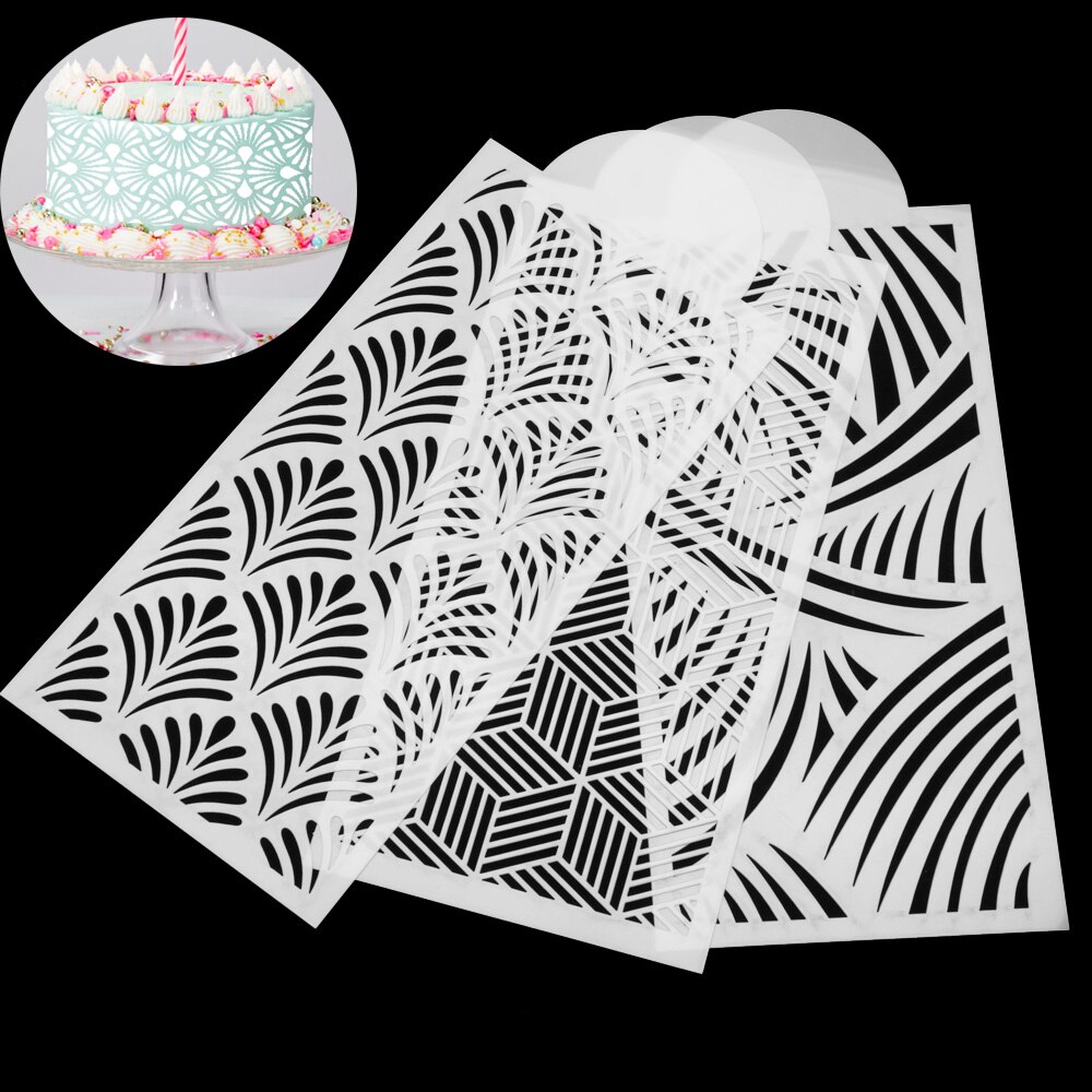 DIY Cake Baking Template Fondant Cake Mesh Stencils Plastic Embossing Mold Wedding Birthday Cookies Chocolate Decorating Tool