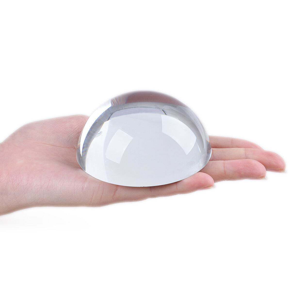 Boule de cristal demi-sphère transparente, 40/60/80MM, presse-papiers, verre grossissant, de décoration: 80MM
