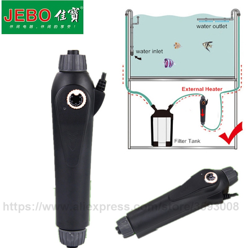 JEBO calentador de agua externo, temperatura ajustable, controlador de temperatura de tanque de peces para acuario, mejor uso con tanque de filtro 100W 200W 300w