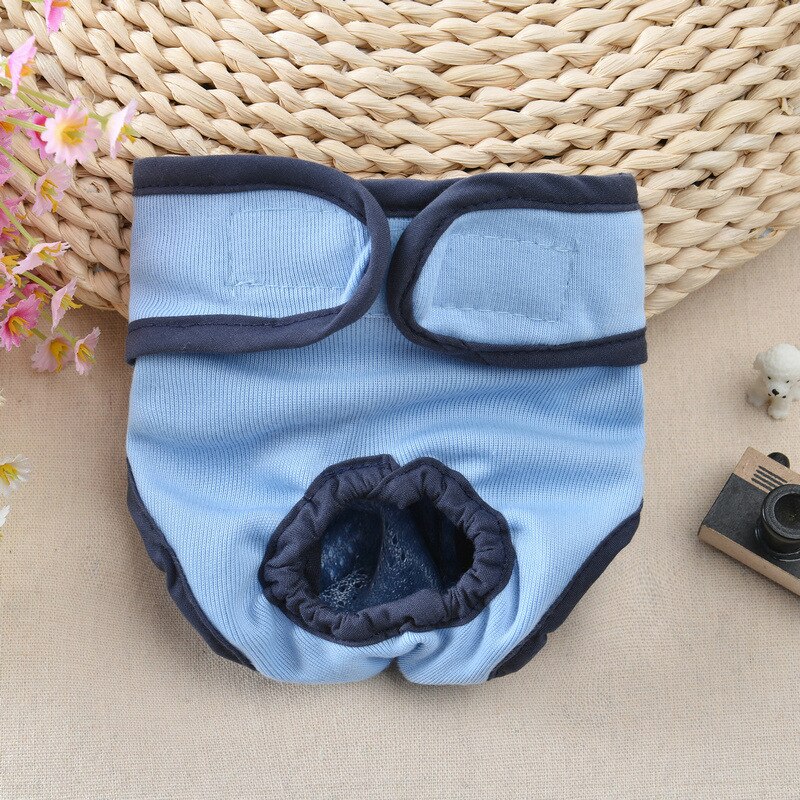 Pet Dog Panties Teddy Golden Retriever Physiological Pants With Velcro Dog Walking Anti-harassmen Dog Solit Physiological Pants: Blue / XL