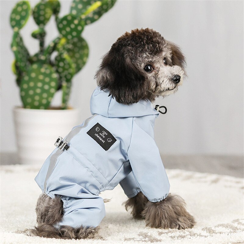Reflective Dog Raincoat Waterproof Dog Clothes Jacket Puppy Chihuahua Jumpsuit Costume Small Medium Dogs Rain Coat Hooded Jacke