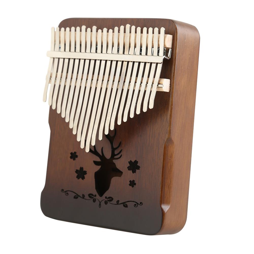 21 tasten Rentier Kalimba Instrument Akazie Daumen Finger Klavier Afrikanische Sanza Mbira mit stimmen Hammer Aufkleber für Anfänger freundlicher