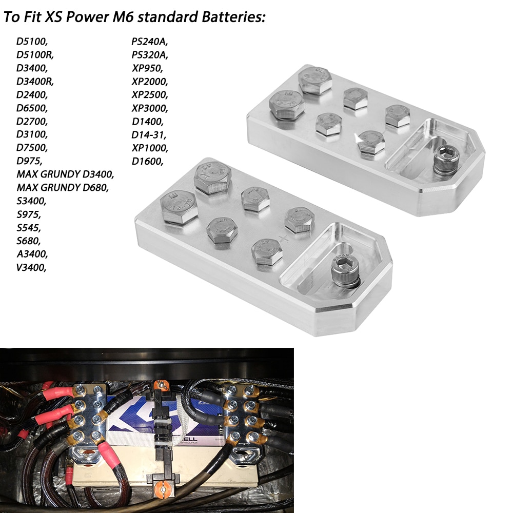 Terminales con batería automática para coche, compatible con XS Power M6, baterías estándar D5100, D3400, D2700, XP2000, PS240A, V3400, S3400, XP1000