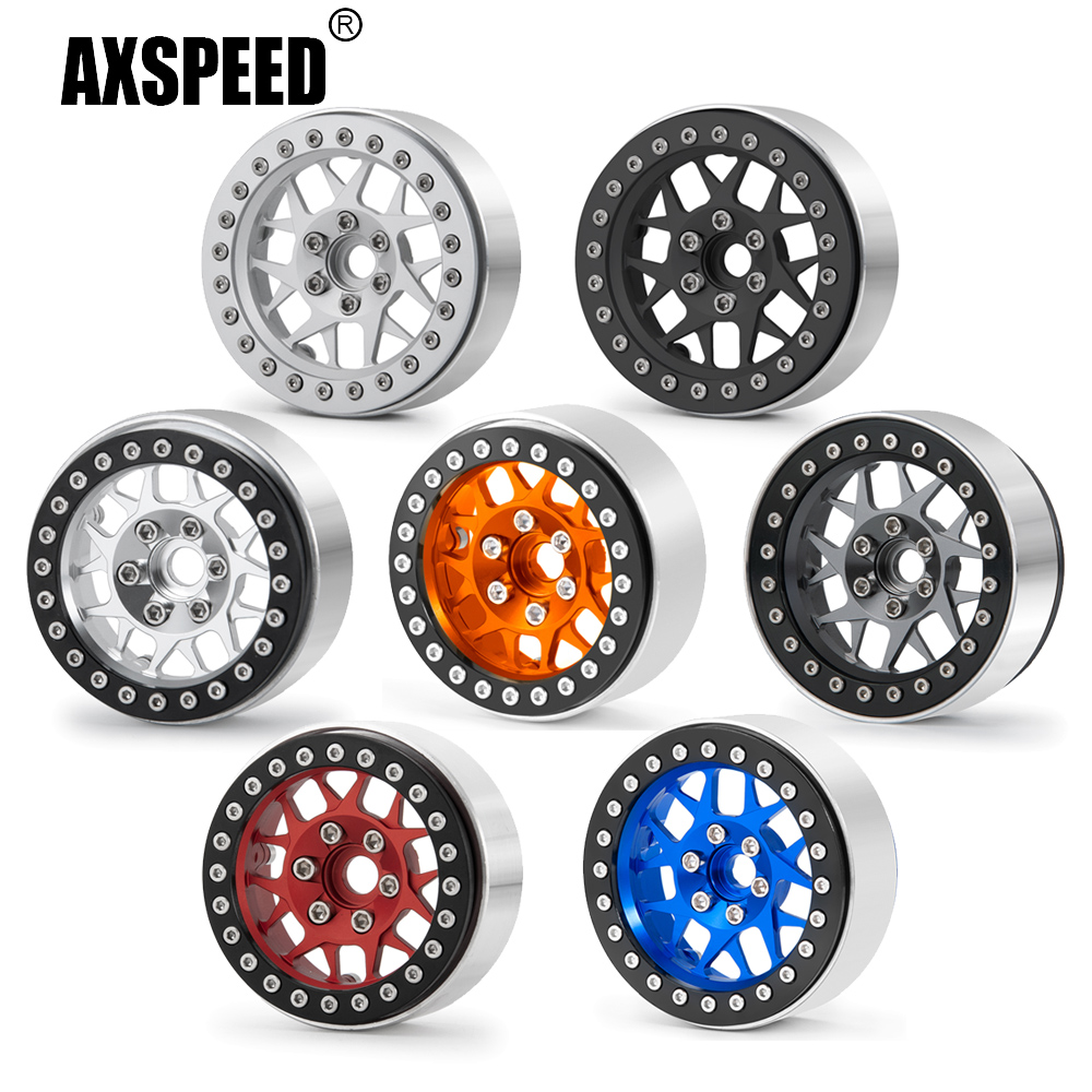 AXSPEED 4 llantas de Metal de 1,9 "/2,2 pulgadas Beadlock 25/35mm para Axial SCX10 Wraith TRX-4 D90 1/10 coche trepador de control remoto piezas de mejora