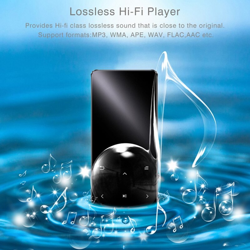 Mp3- player mit bluetooth, hifi-musikwiedergabe (verlustfrei), mini-musikplayer mit fm-radio, lautsprecher und kopfhörern, sport  mp 3 metal walkman