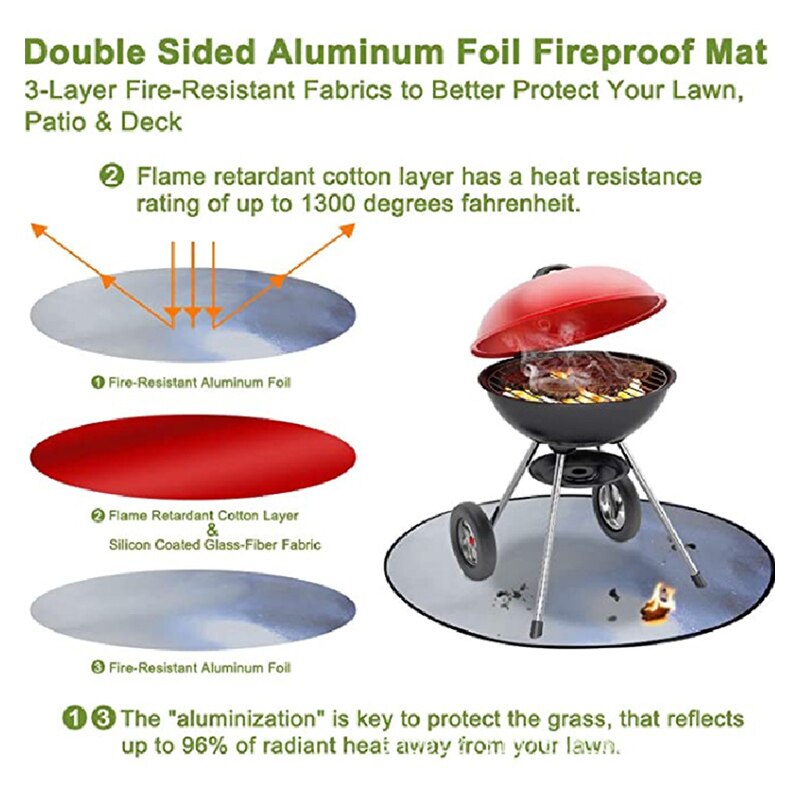 Feuer Grube matt dauerhaft Schutzhülle Glut Pad Feuerfeste Decke BBQ Boden matt Hemmende Schutz Wiederverwendbare Feuer Grube matt Ich bin Freien