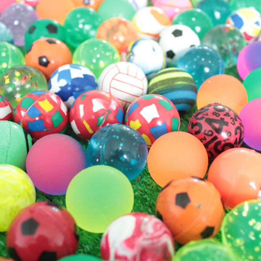 100 stk assorterede farverige små hoppende bolde elastisk gummikugle legetøj til børns spil fest favorit diy håndværk 1.3 tommer diameter