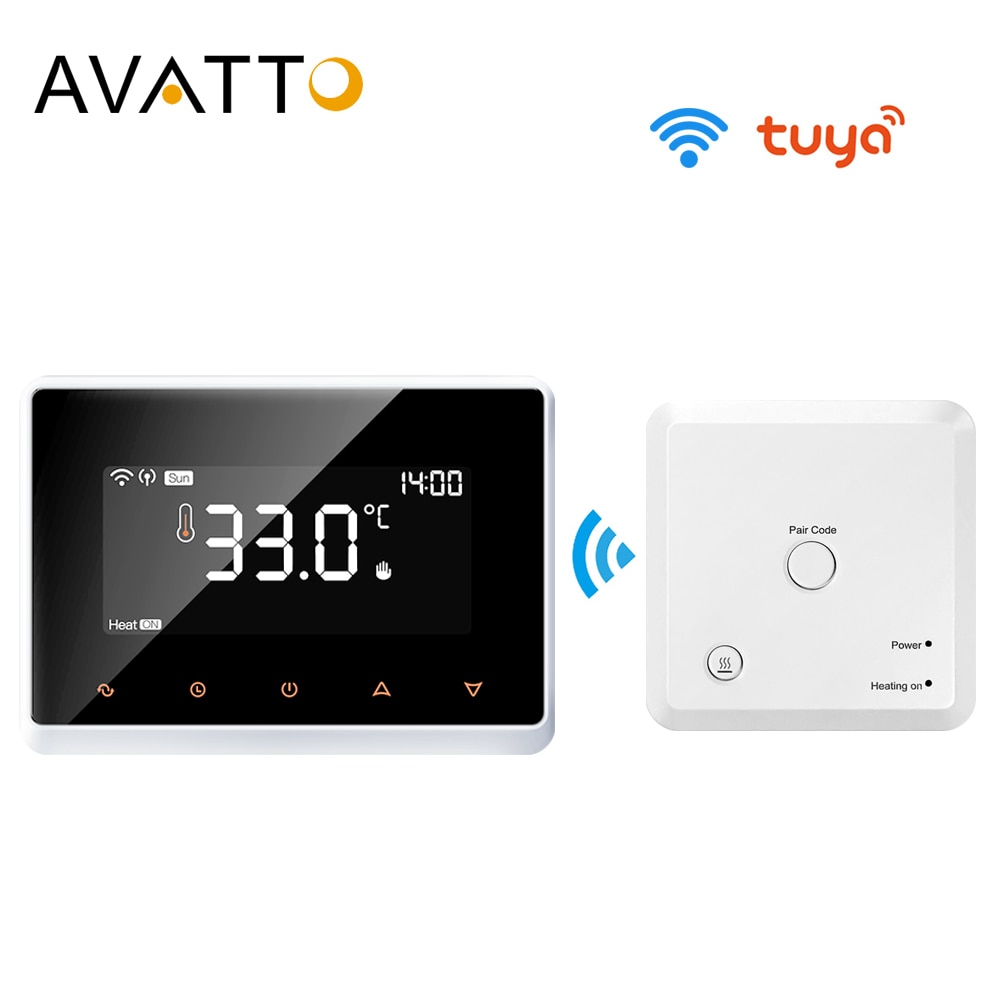 AVATTO Tuya RF Wireless WiFii Smart Thermostat Temperature Controller for Gas Boiler Water Heating Works with Alexa Google Home