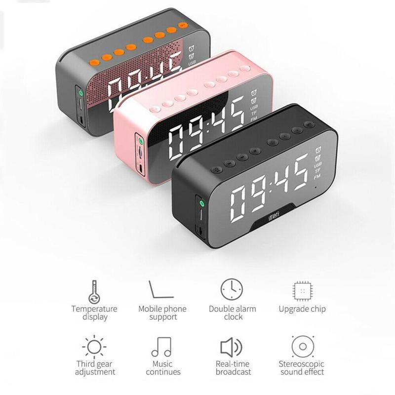 Standard Version G10 Mirror Clock Wireless Bluetooth Radio Adjustable Screen Brightness Clock Digital Led Alarm Clock Suppo Q1n6