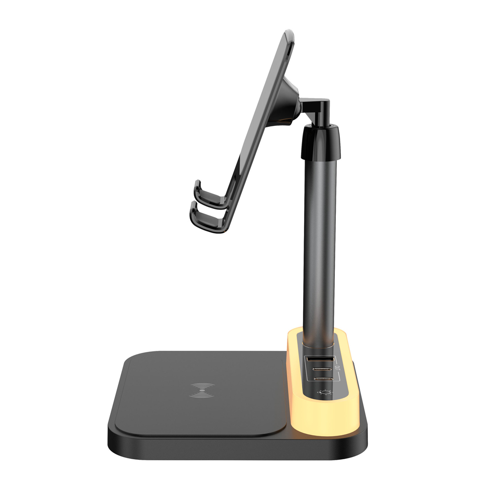 4-in-1 kabelloses Laden, universelles 15-W-Schnelllade-Nachtlicht, mobiler Multi-Port-Tablet-Ständer, kabelloses USB/C-Eingang.