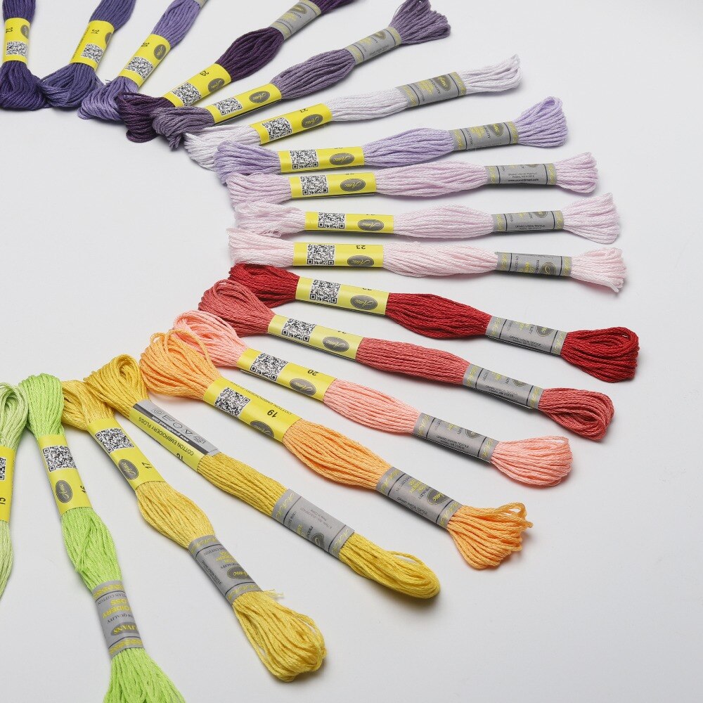 35 DMC Colors Cotton Floss Cross stitch Embroidery Thread 6 strands Double Mercerized Singed Egyptian long fiber