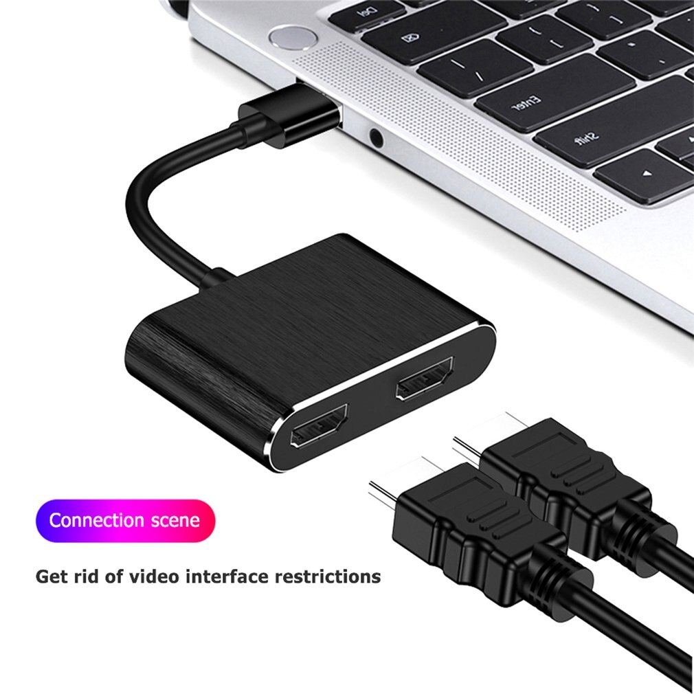 USB 3.0 to Dual HDMI-Compatible USB 3.0 PD Converter 3 in 1 USB Dock Station Hub 5Gbps Adapter Cable For Phone Macbook Laptop TV